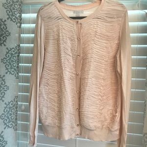 NY&Co. Blush Ruffle Cardigan